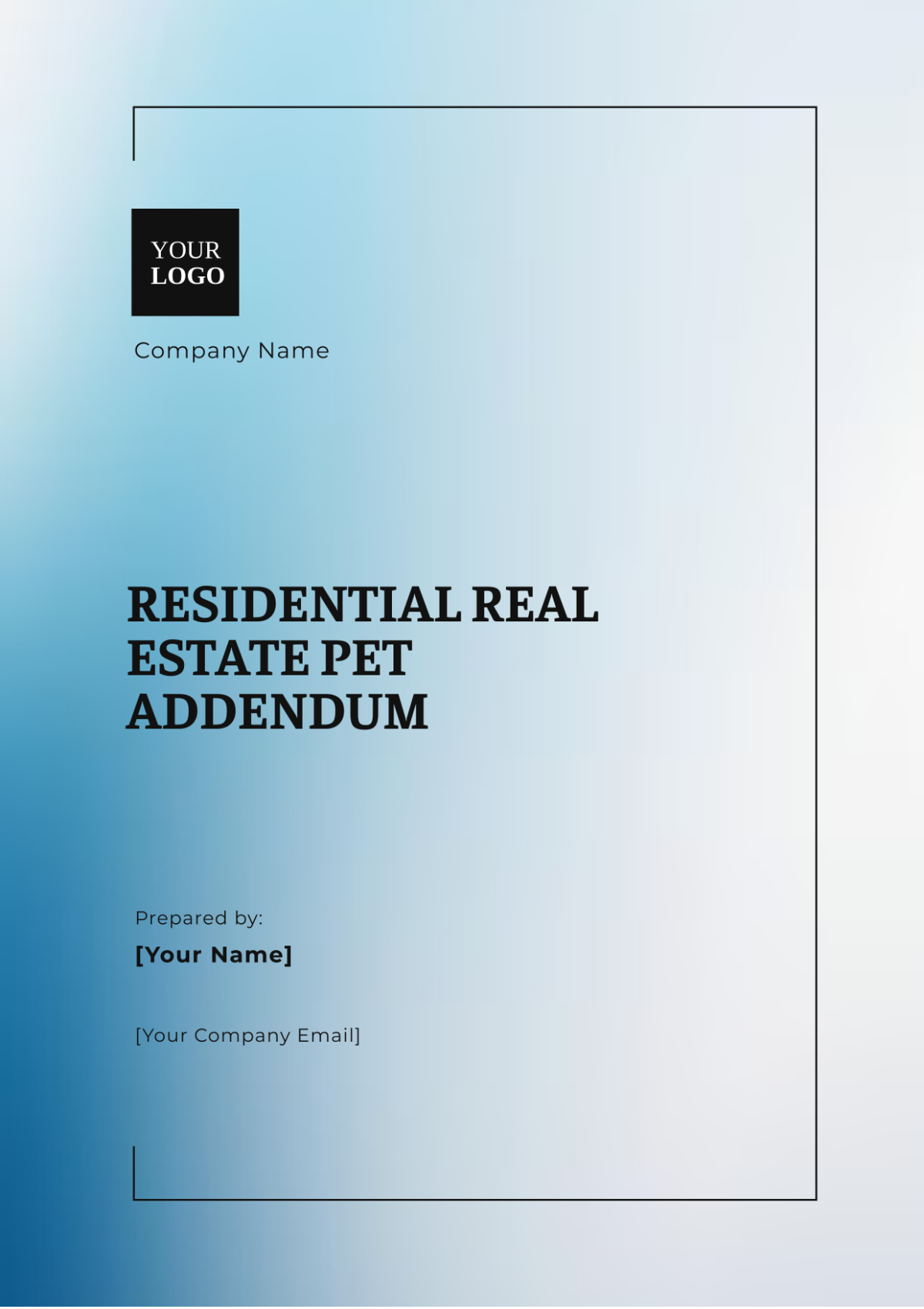 Residential Real Estate Pet Addendum Template - Edit Online & Download