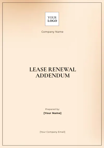 Free Lease Renewal Addendum Template to Edit Online