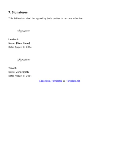 Free Lease Renewal Addendum Template to Edit Online