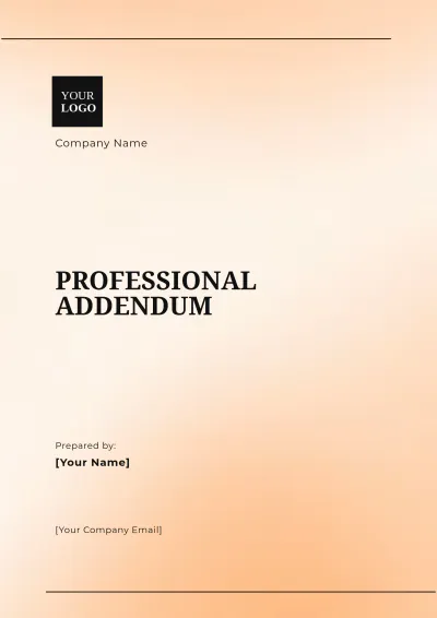 Free Professional Addendum Template to Edit Online
