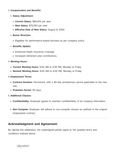Free Professional Addendum Template to Edit Online