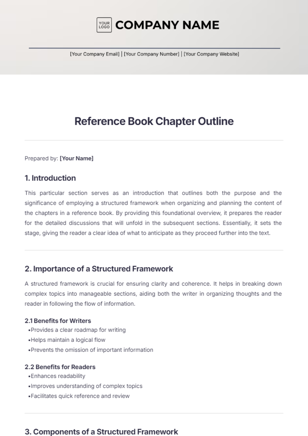 Reference Book Chapter Outline Template - Edit Online & Download