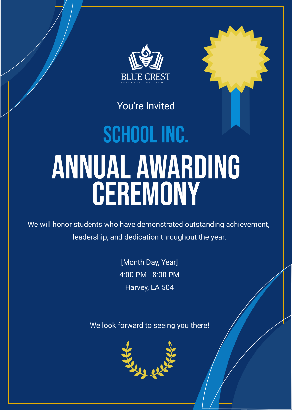 School Awards Invitation Template