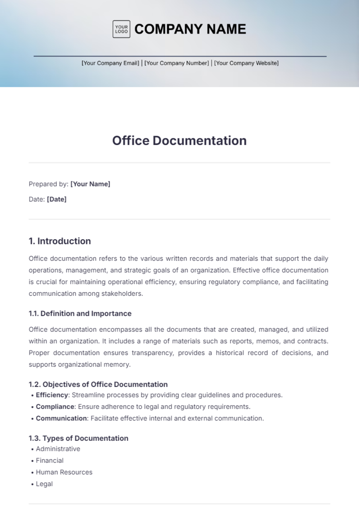 Office Documentation Chapter Outline Template - Edit Online & Download