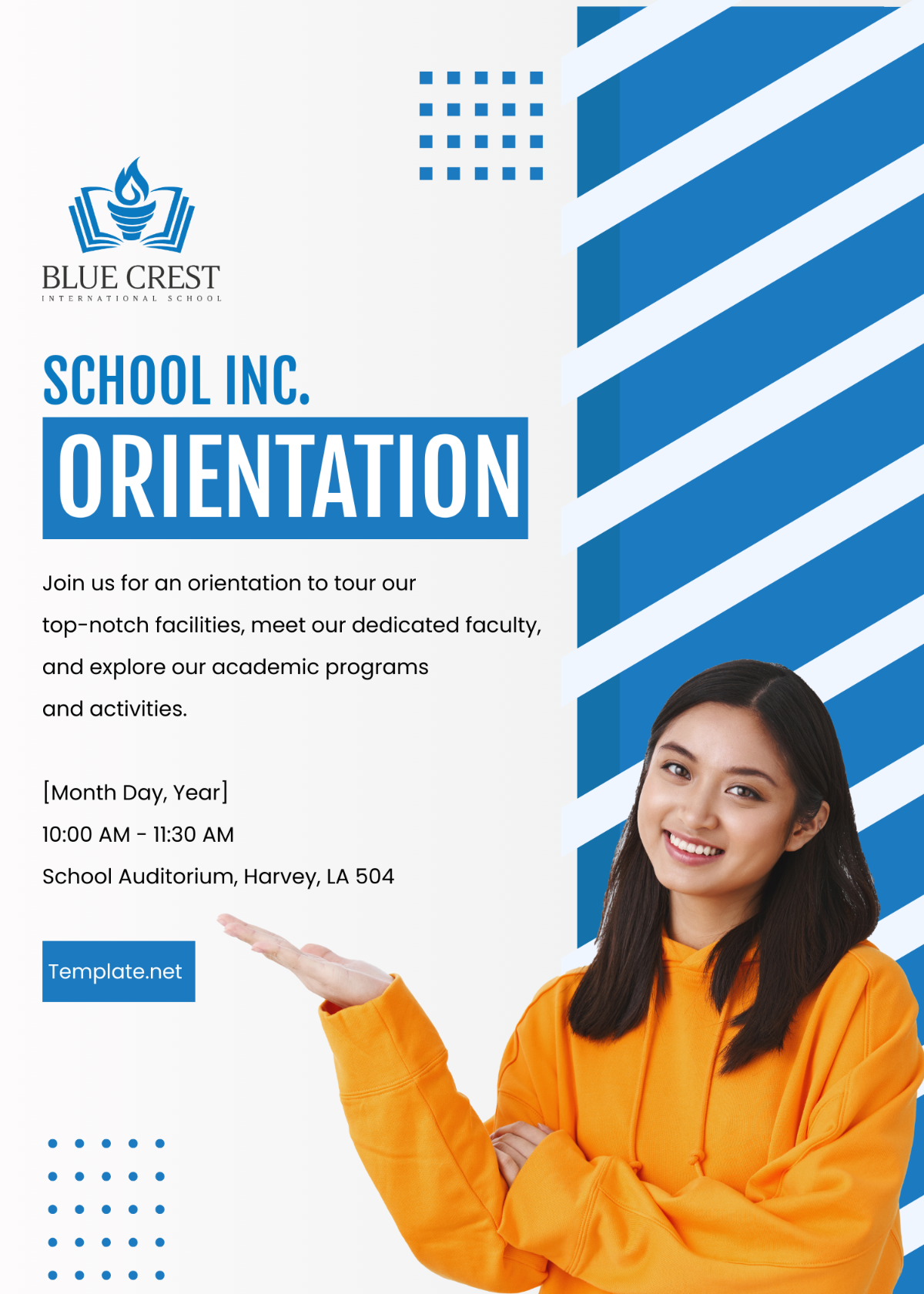 School Orientation Invitation Template