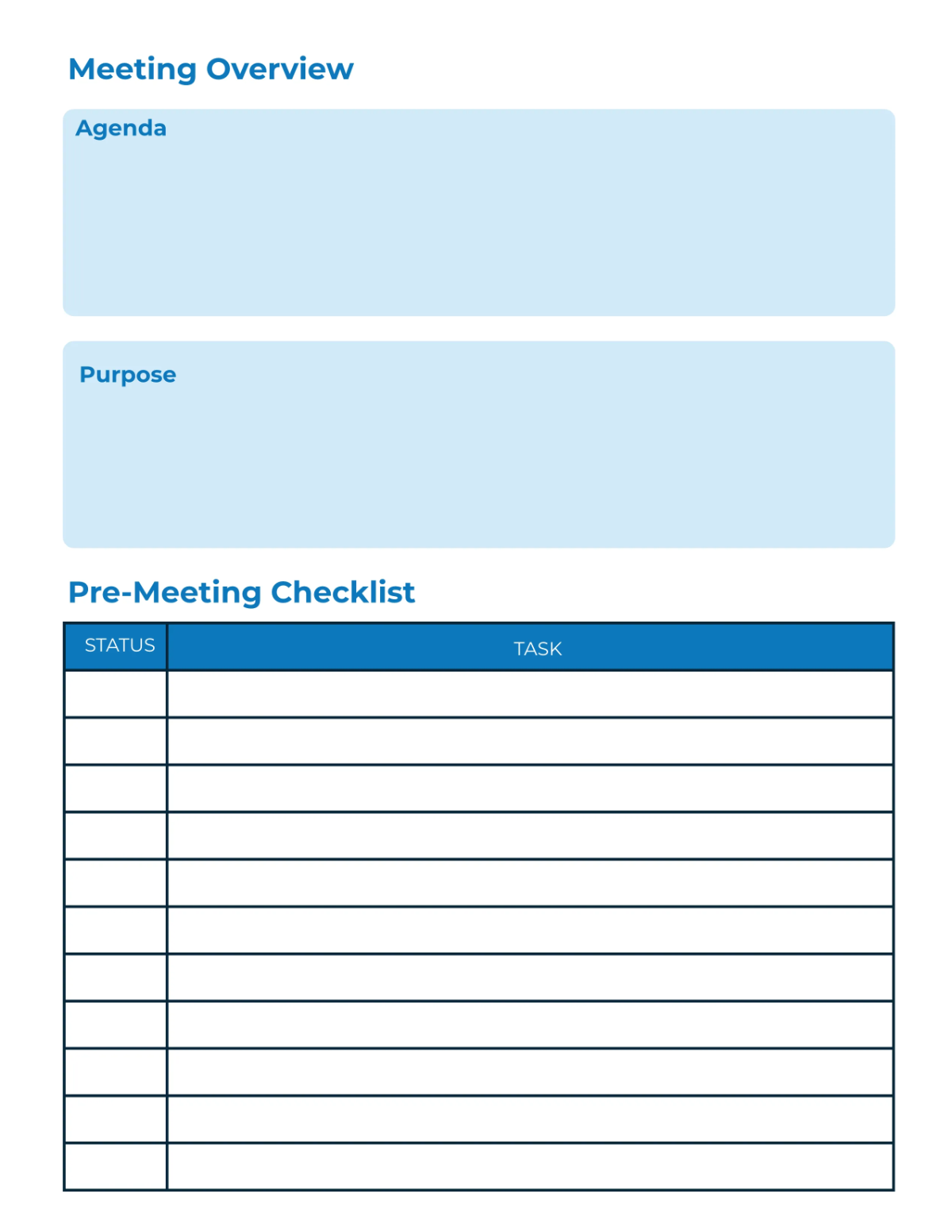 Free School Meeting Planner Template to Edit Online