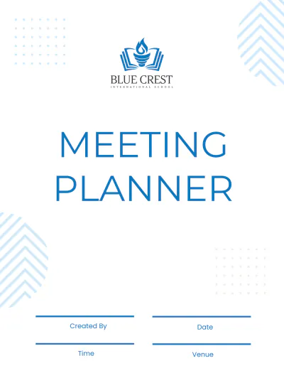 Free School Meeting Planner Template to Edit Online