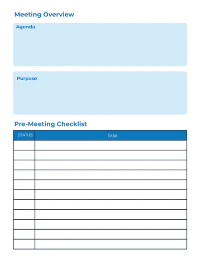 Free School Meeting Planner Template to Edit Online