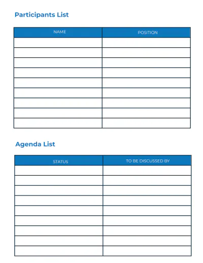 Free School Meeting Planner Template to Edit Online