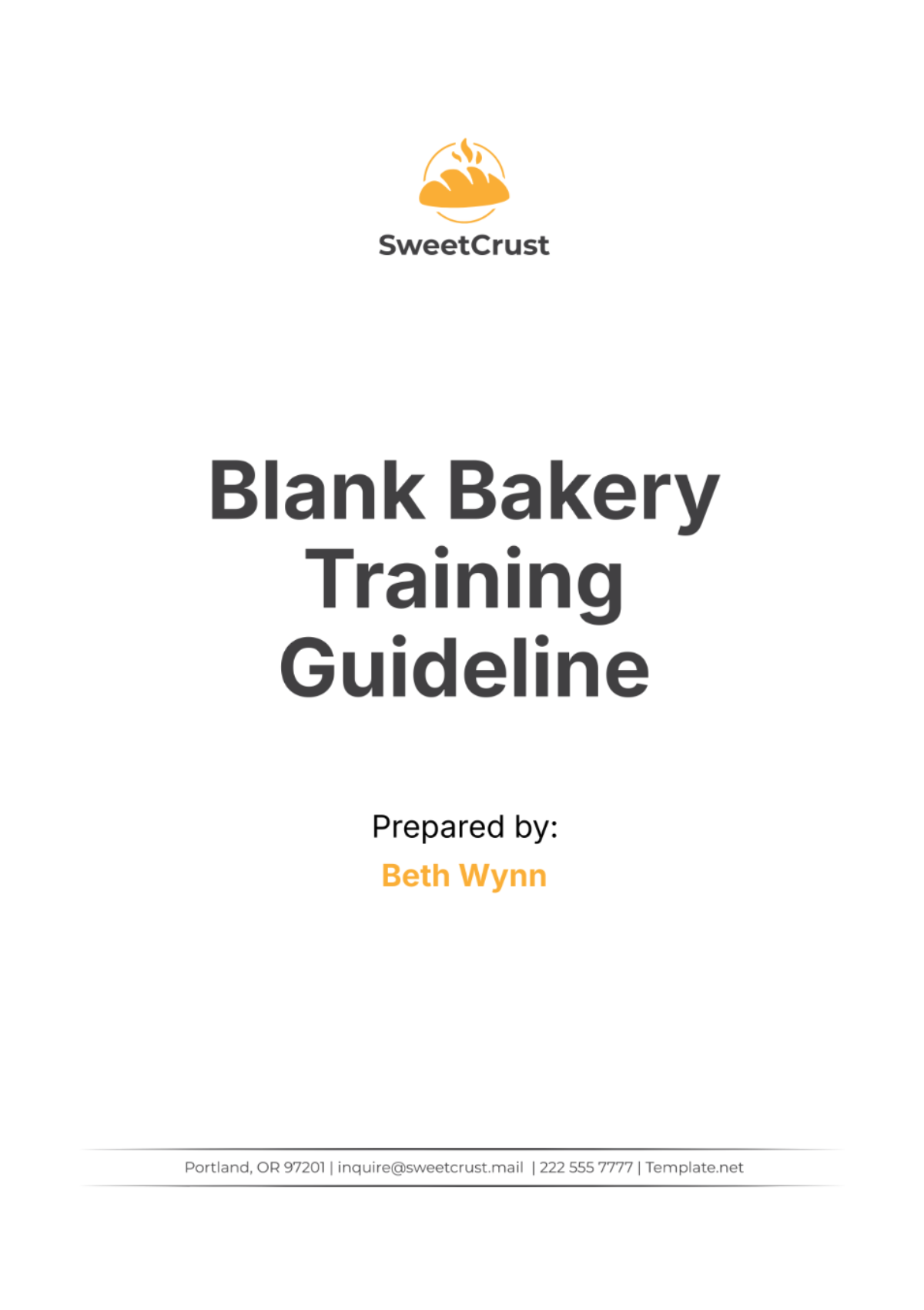 Blank Bakery Training Guideline Template - Edit Online & Download