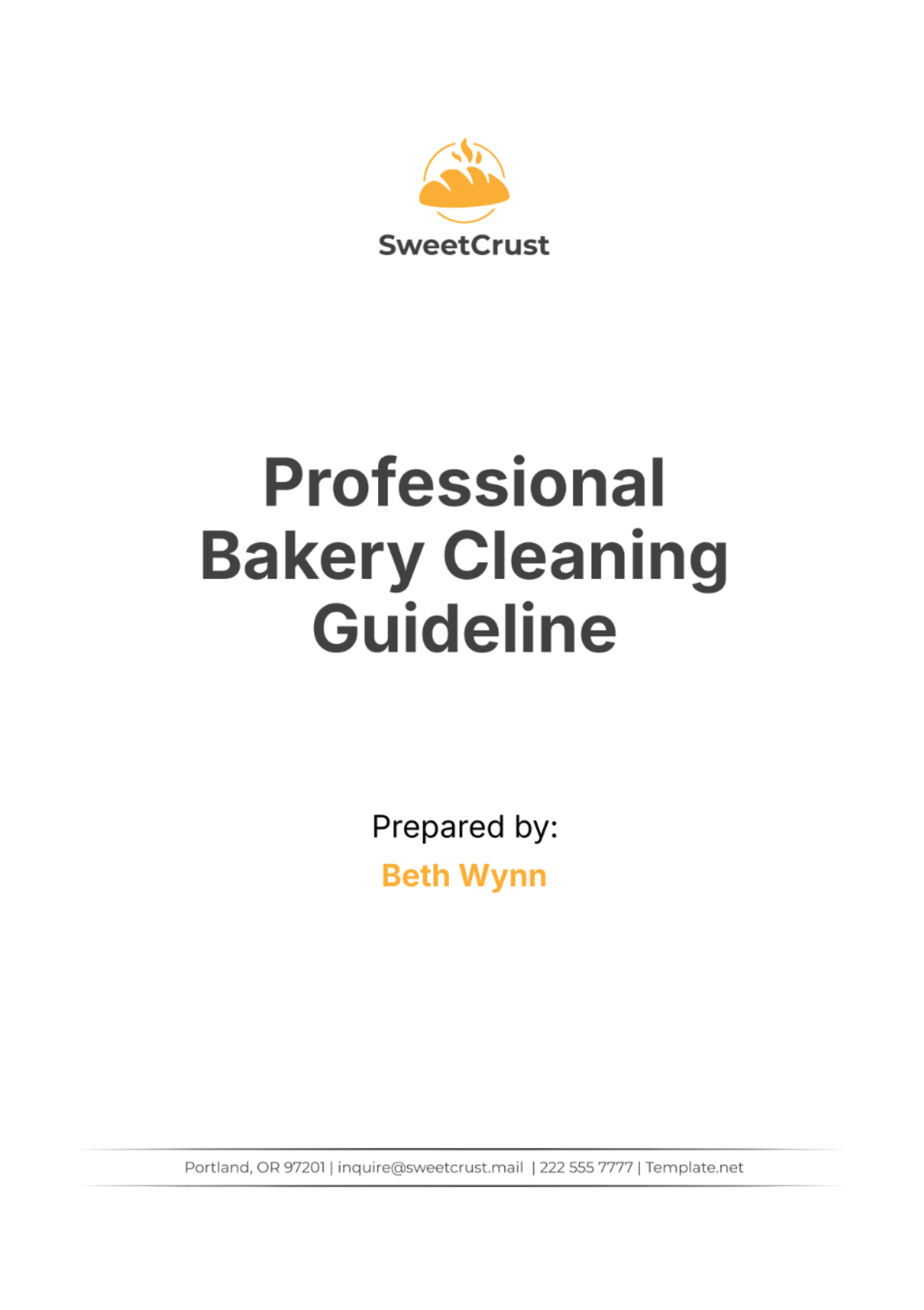 Professional Bakery Cleaning Guideline Template - Edit Online & Download