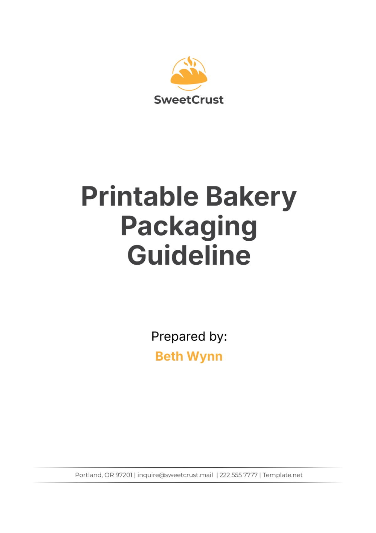 Printable Bakery Packaging Guideline Template - Edit Online & Download