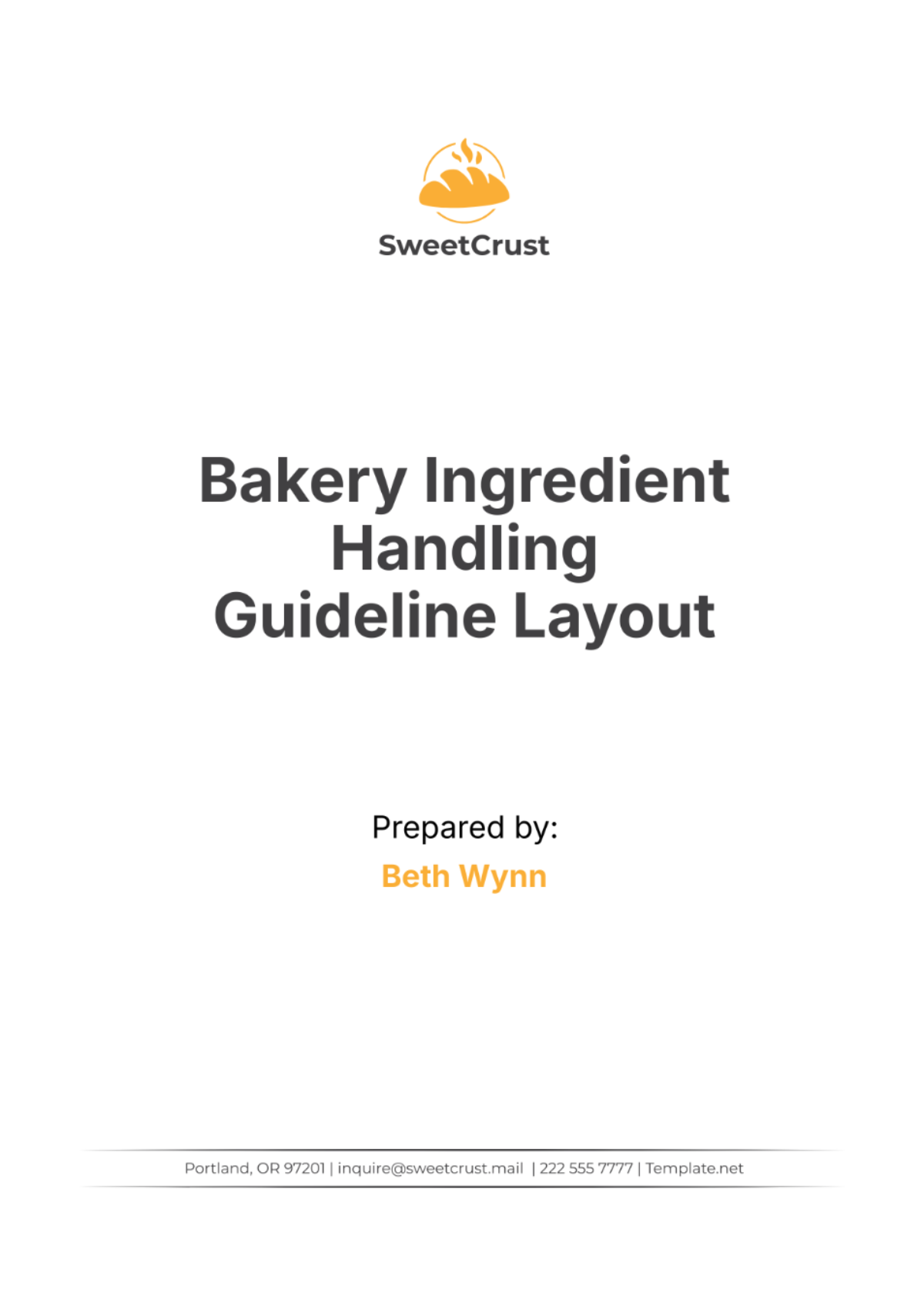 Bakery Ingredient Handling Guideline Layout Template - Edit Online & Download