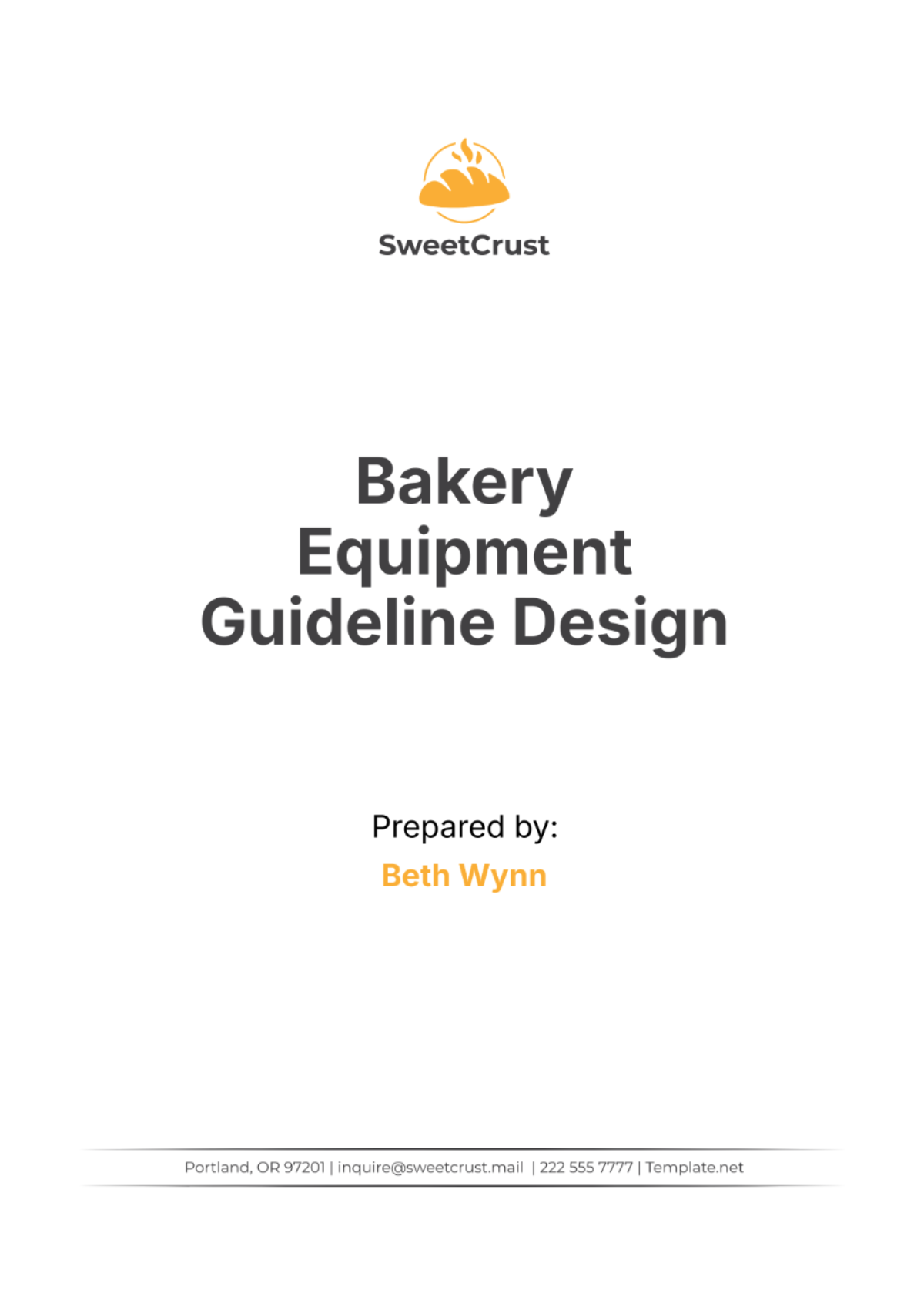 Bakery Equipment Guideline Design Template - Edit Online & Download