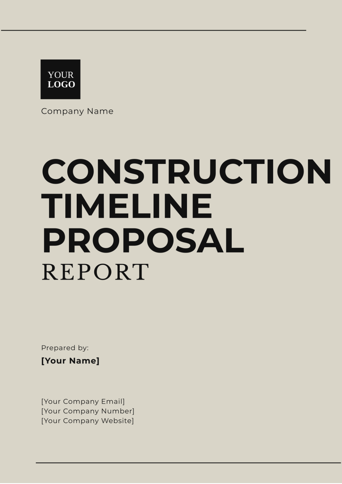 Construction Timeline Proposal Report Template - Edit Online & Download