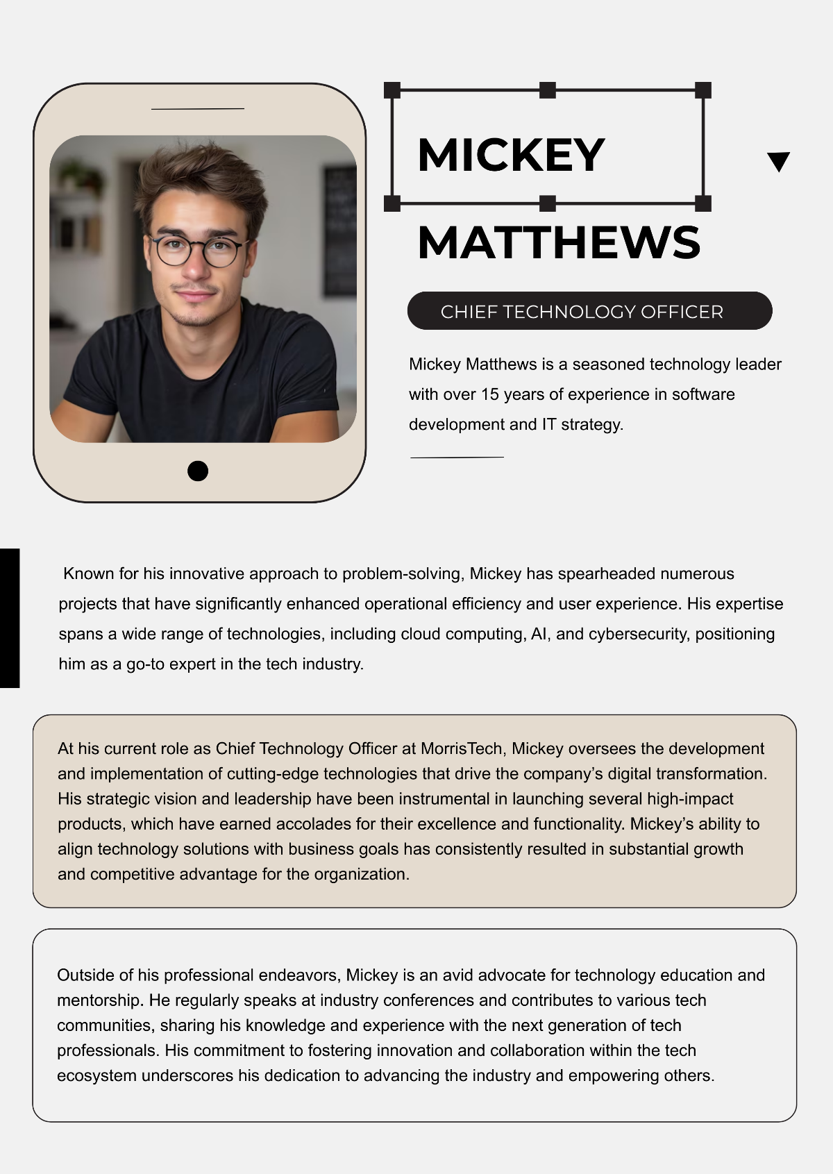 Tech Professional Bio Template