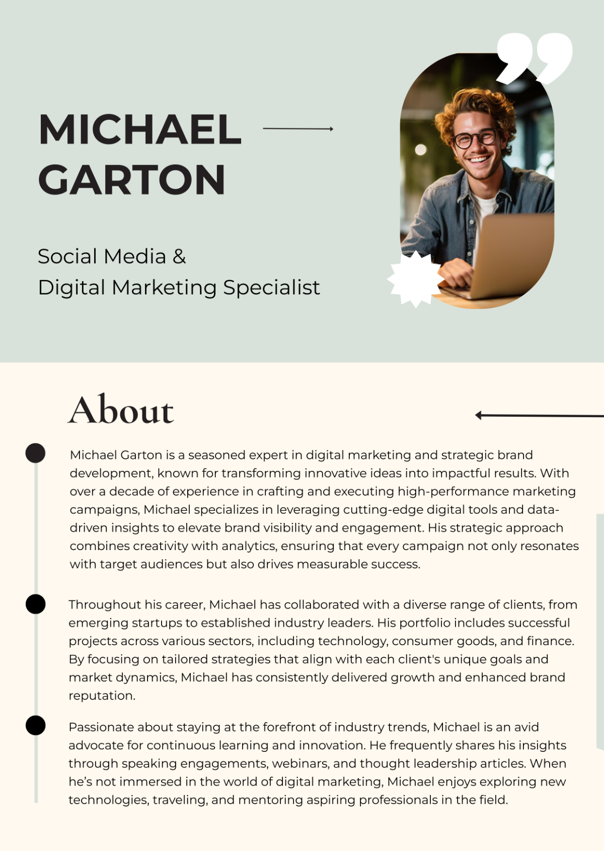 Free Aesthetic Social Media Professional Bio Template - Edit Online ...