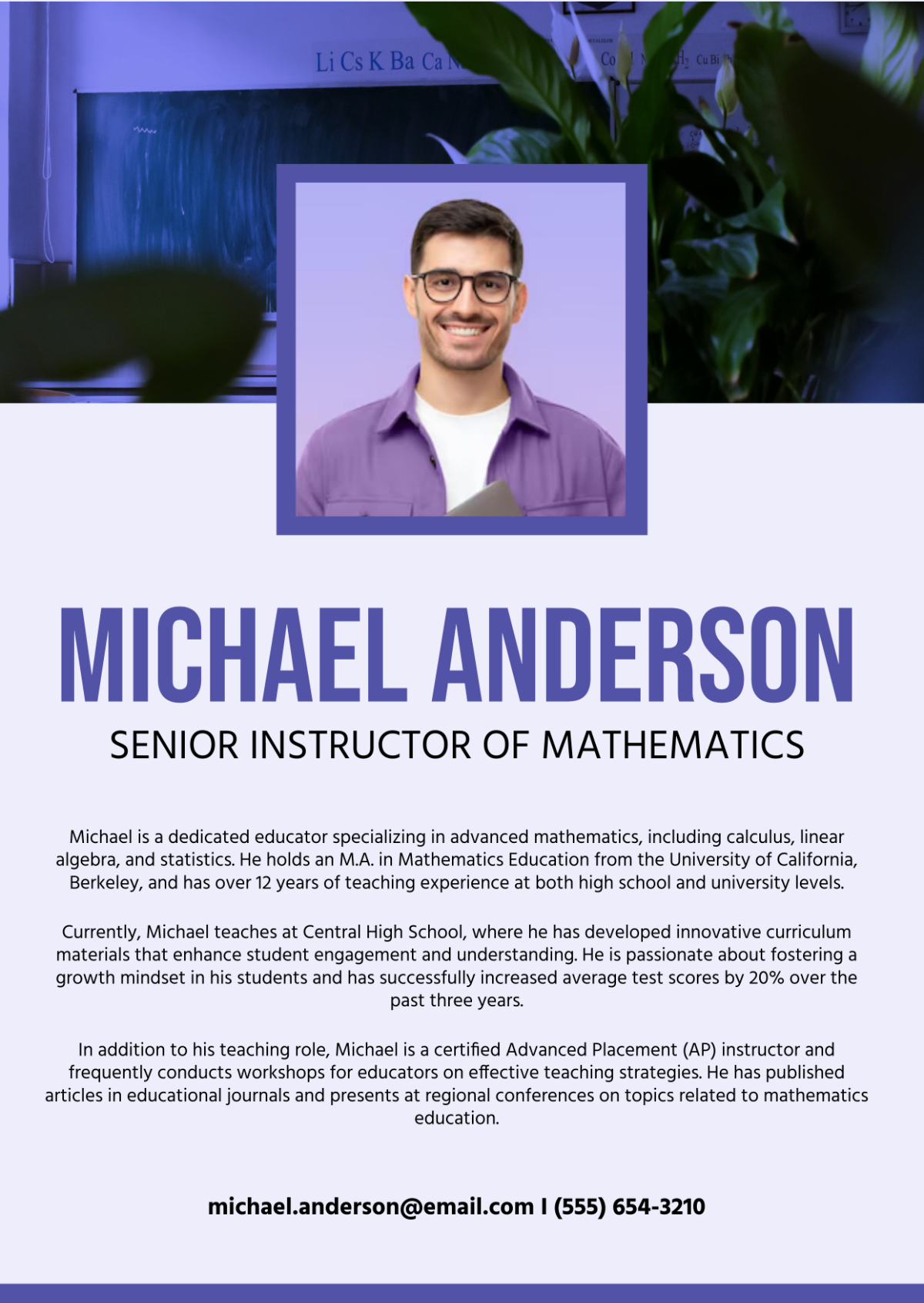 Instructor Professional Bio Template