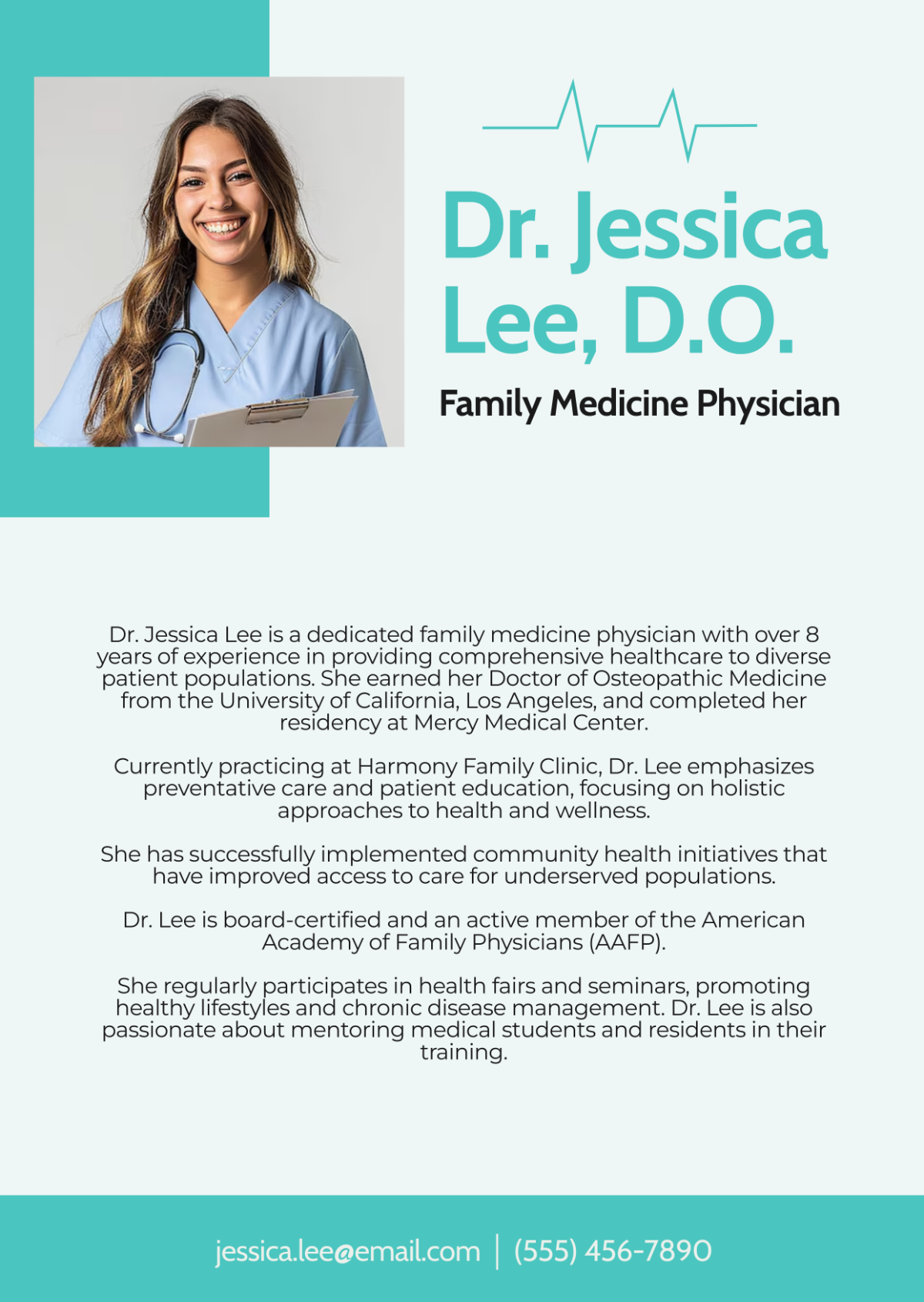 Healthcare Professional Design Bio Template