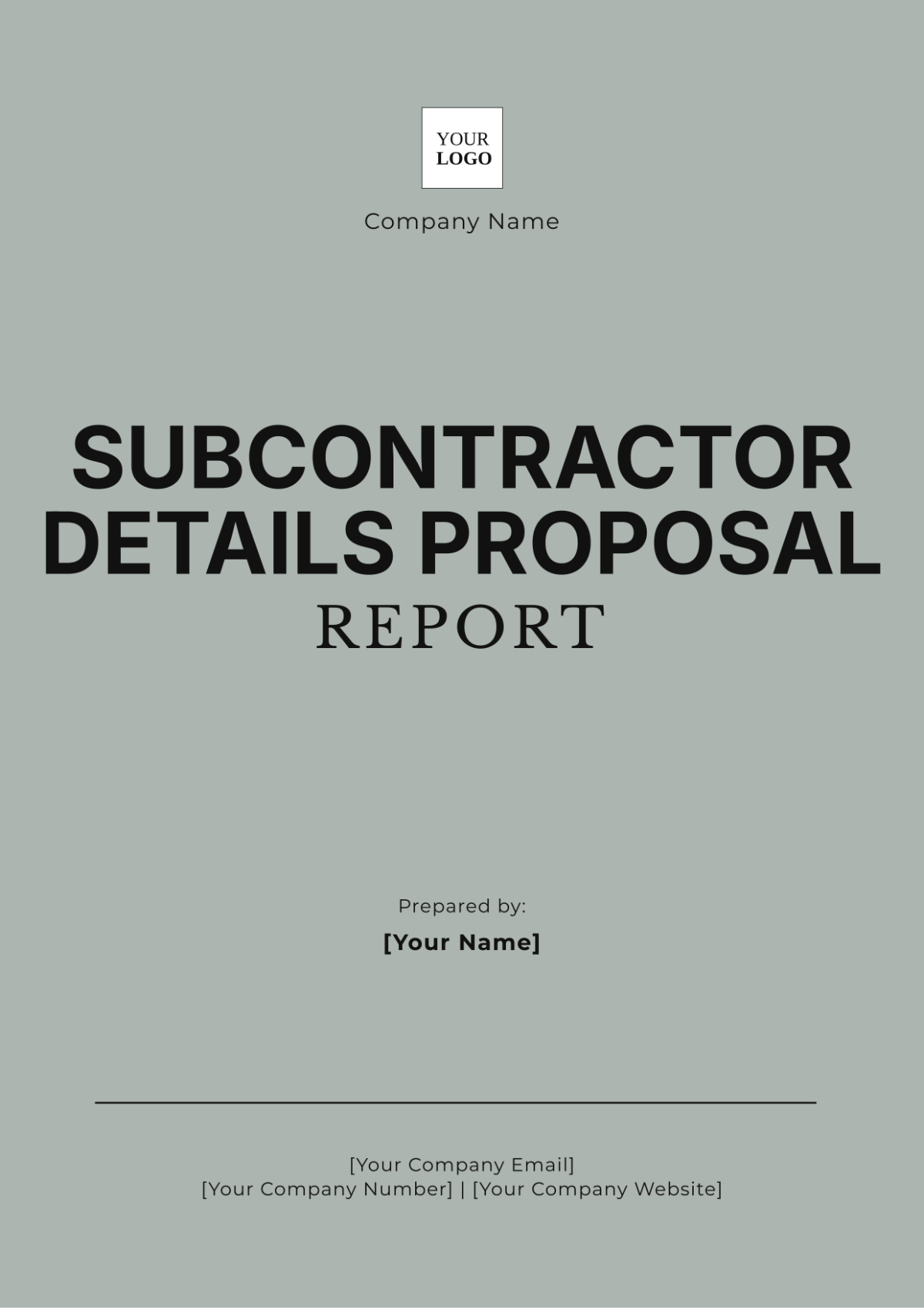 Subcontractor Details Proposal Report Template - Edit Online & Download