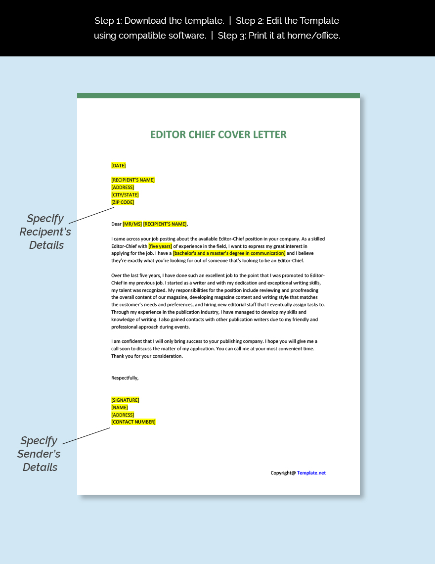 Editor Chief Cover Letter