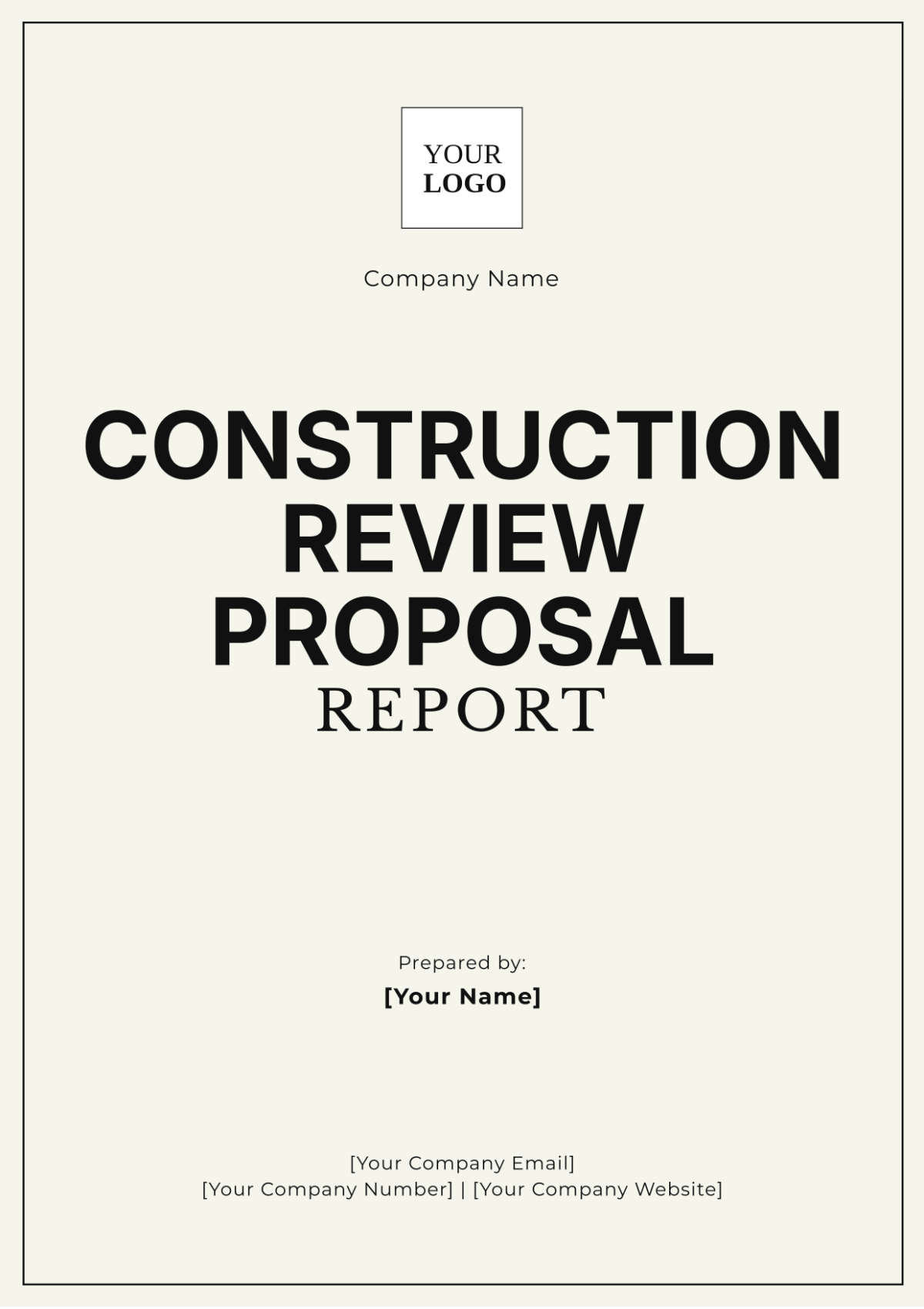 Construction Review Proposal Report Template - Edit Online & Download