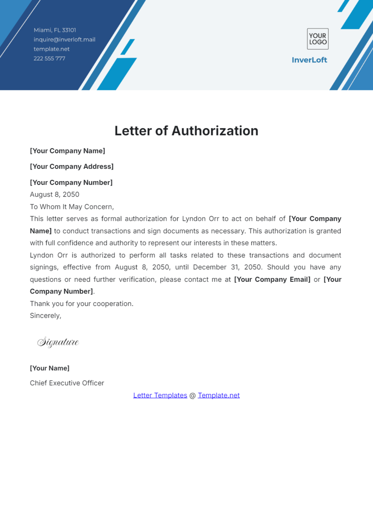 Letter of Authorization Template - Edit Online & Download