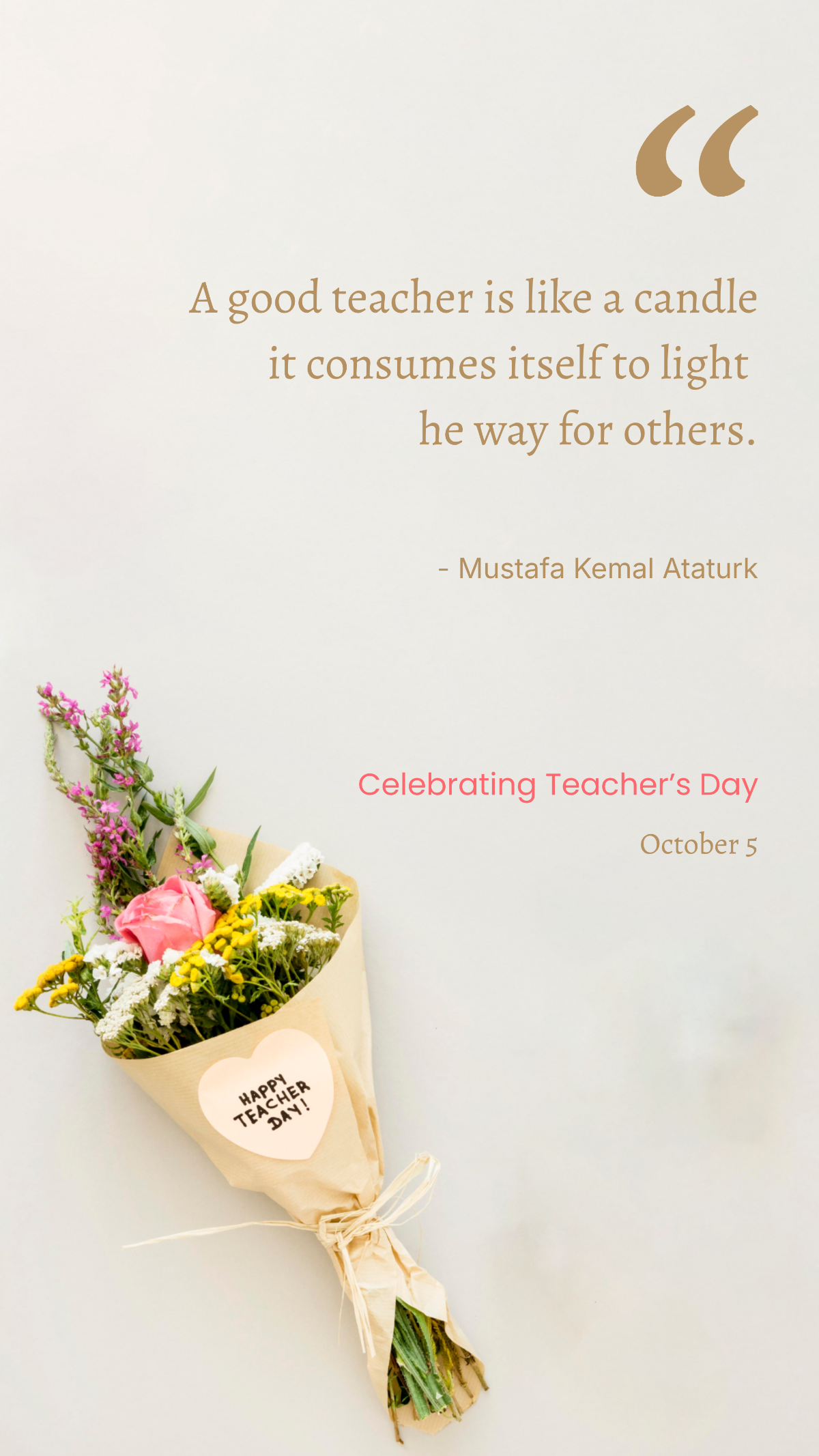 Teachers Day Celebration Quote Template - Edit Online & Download