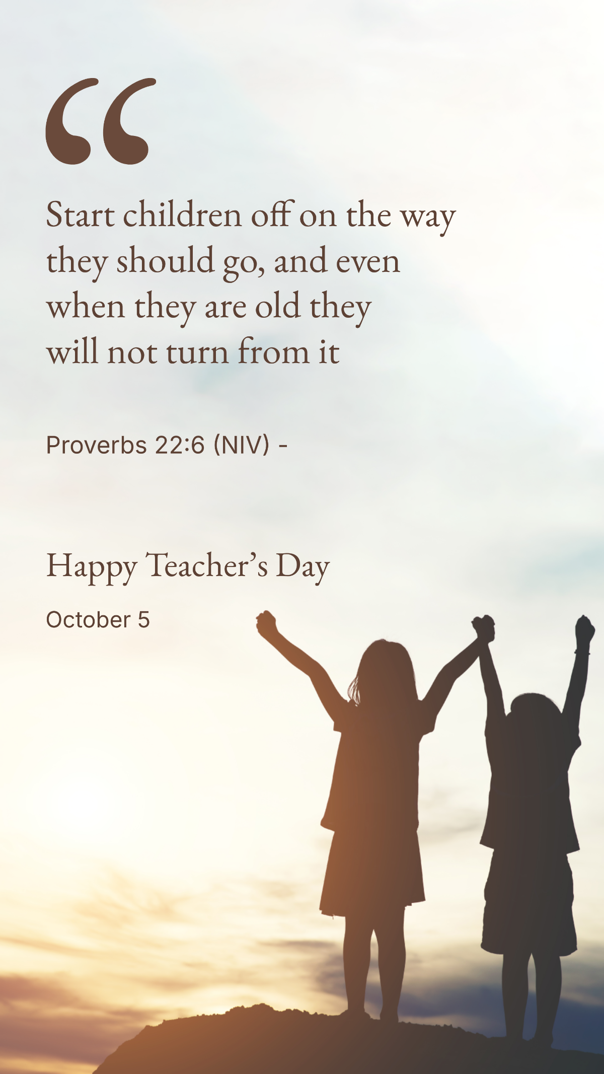 Teachers Day Christian Quote Template - Edit Online & Download