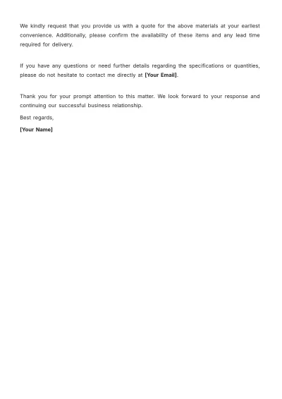 Free Request Letter for Materials Template to Edit Online