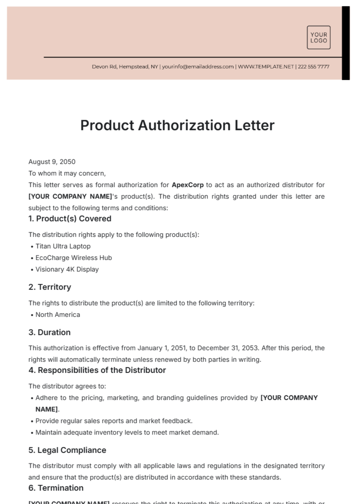 Product Authorization Letter Template - Edit Online & Download