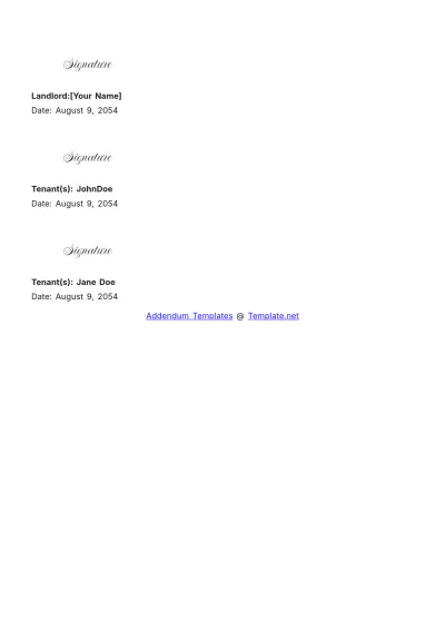 Free Lease Pet Addendum Template to Edit Online
