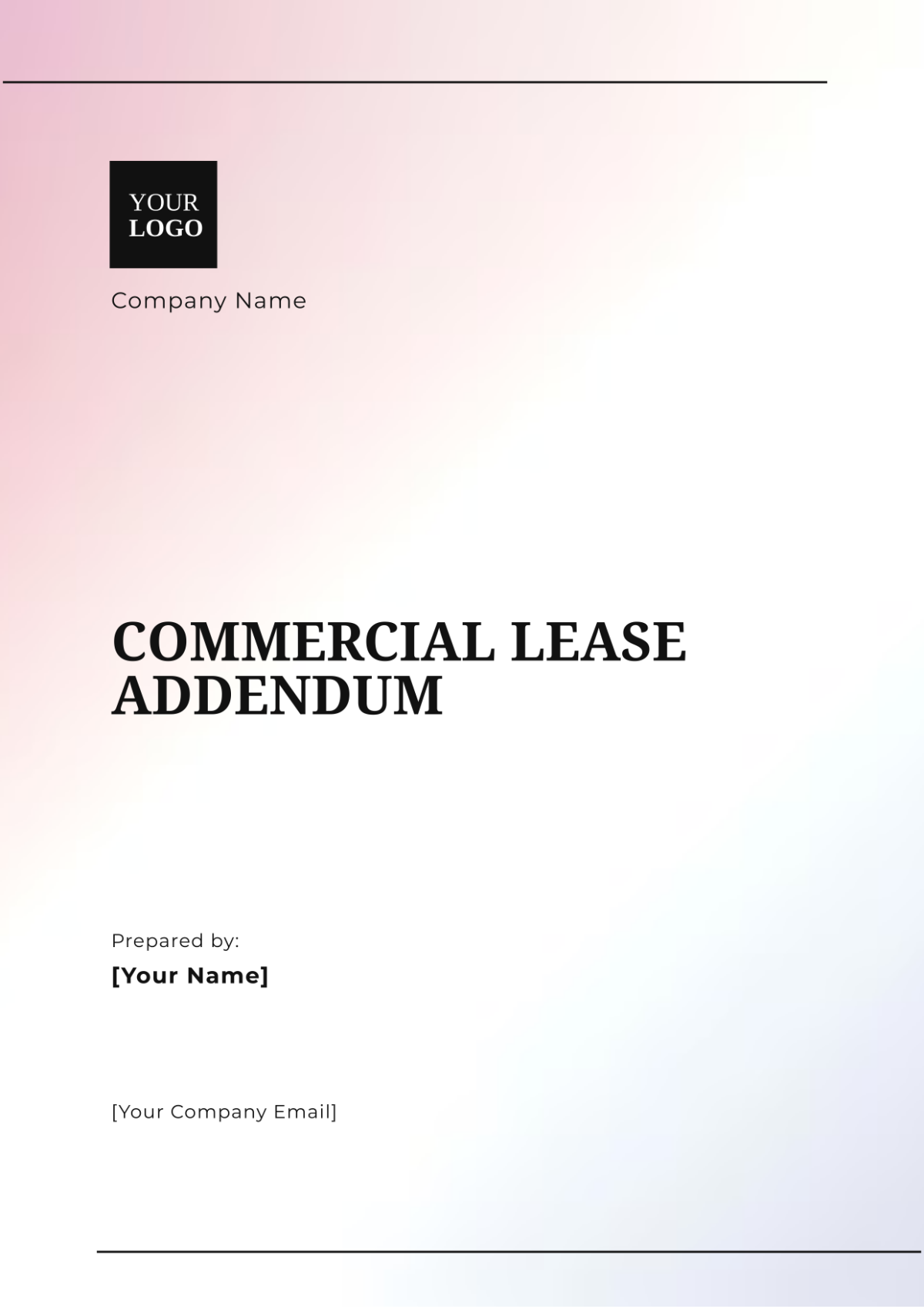 Commercial Lease Addendum Template - Edit Online & Download