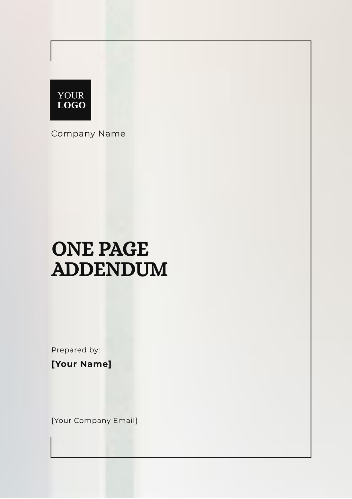 One Page Addendum Template - Edit Online & Download