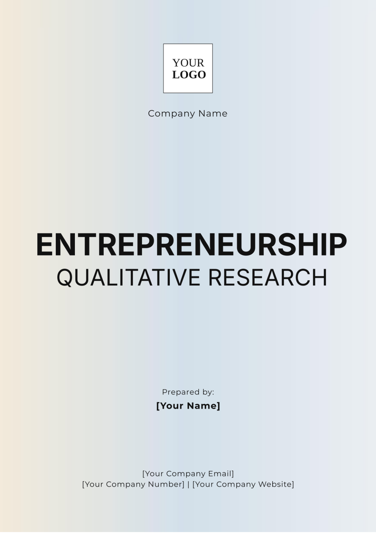 Entrepreneurship Qualitative Research Template - Edit Online & Download