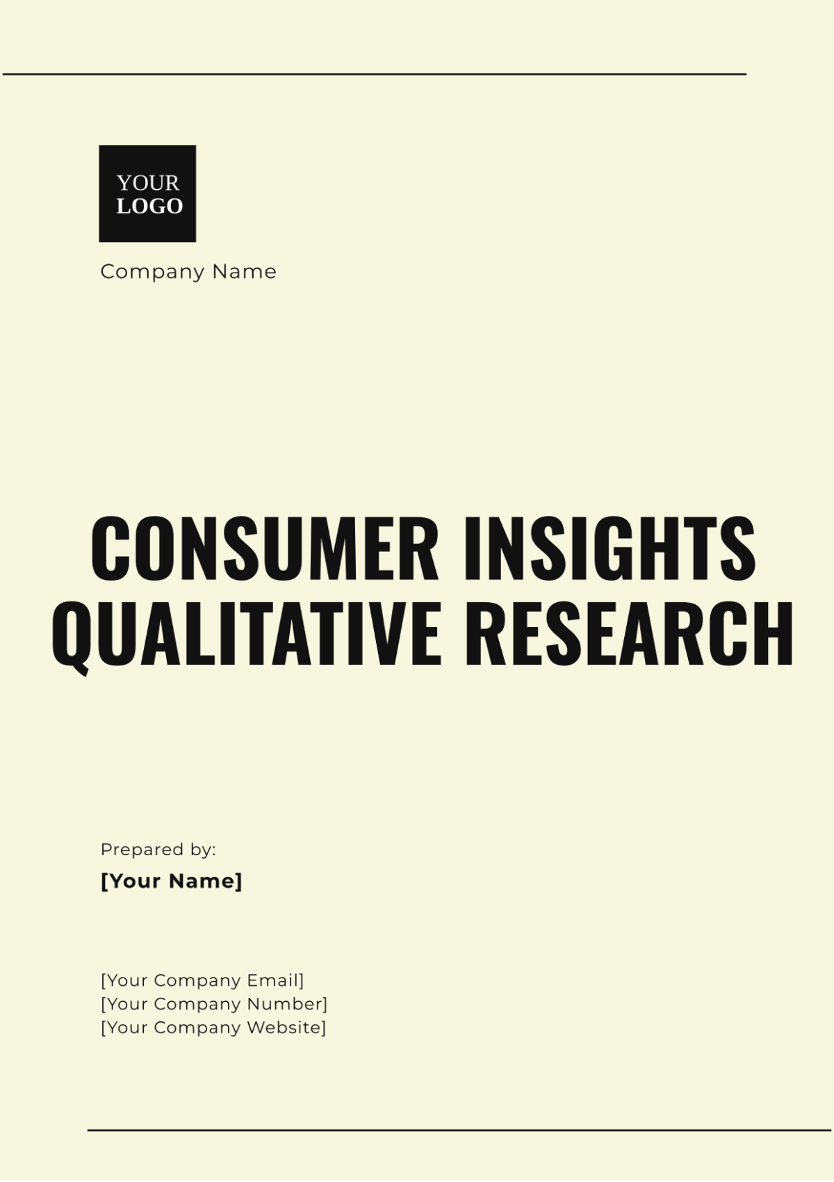 Consumer Insights Qualitative Research Template - Edit Online & Download