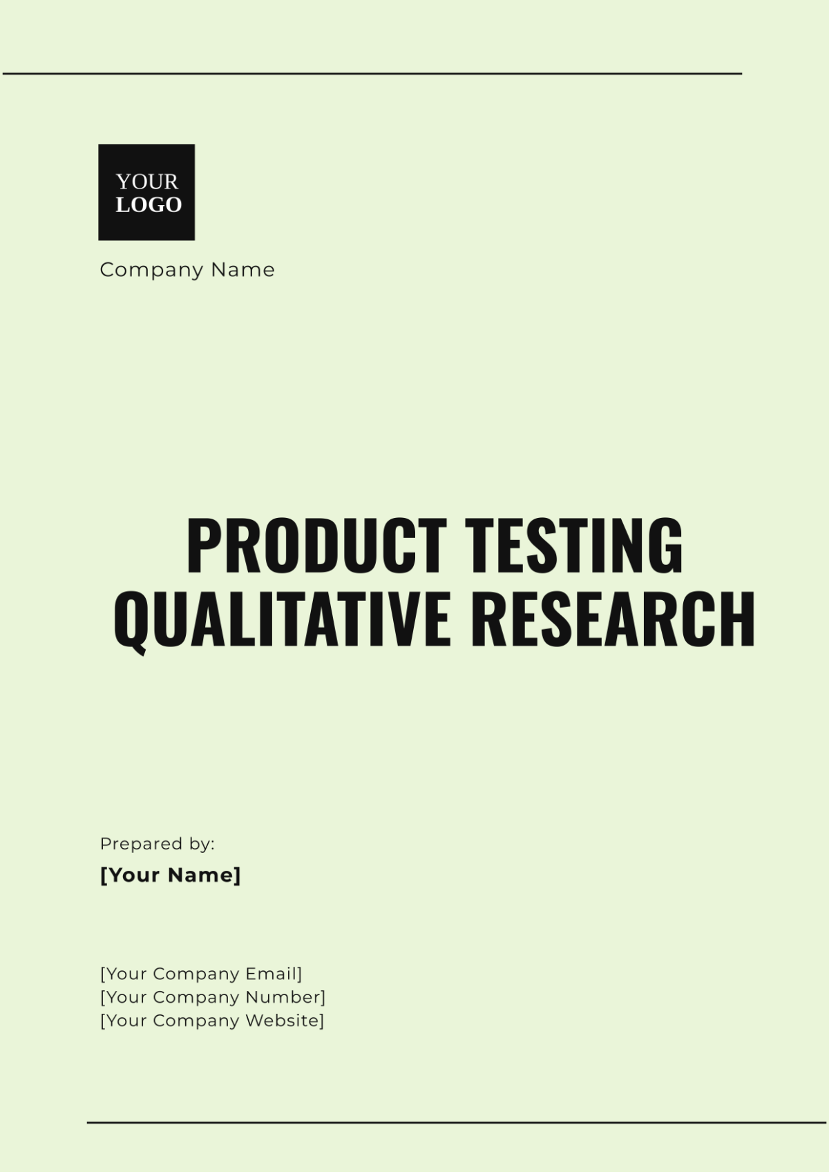 Product Testing Qualitative Research Template - Edit Online & Download