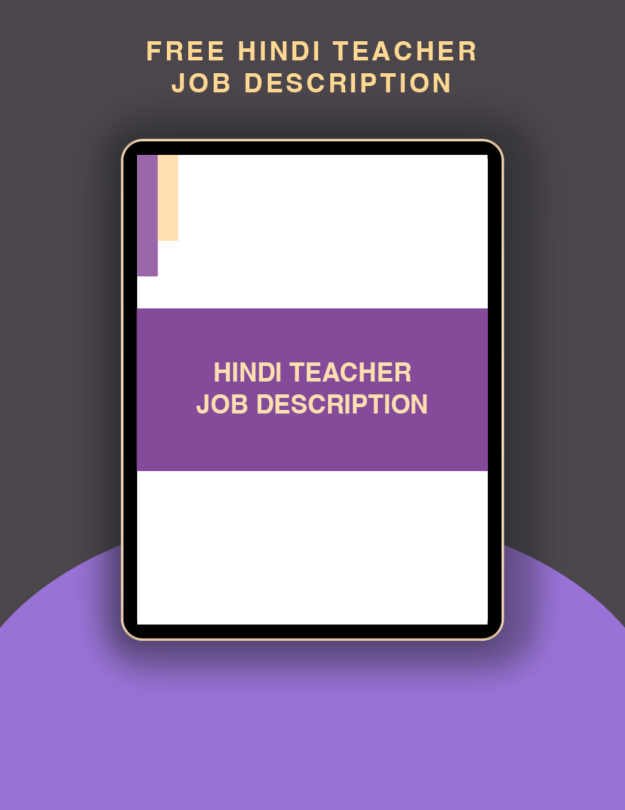 Free Hindi Teacher Job Description