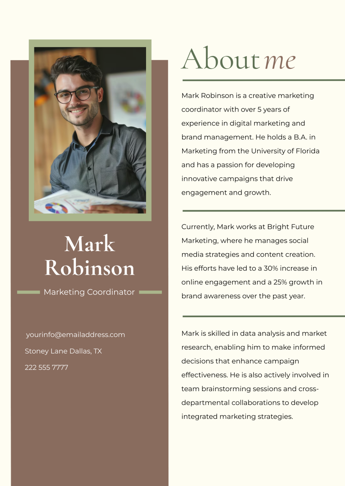 Employee Professional Bio Template