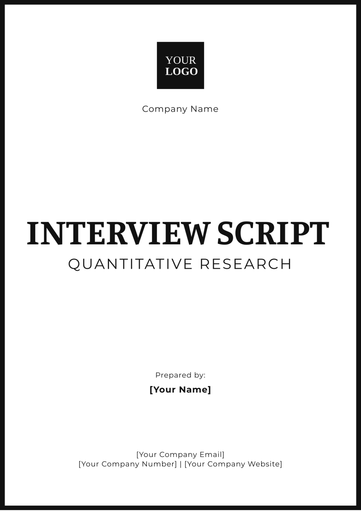 Interview Script Quantitative Research Template - Edit Online & Download