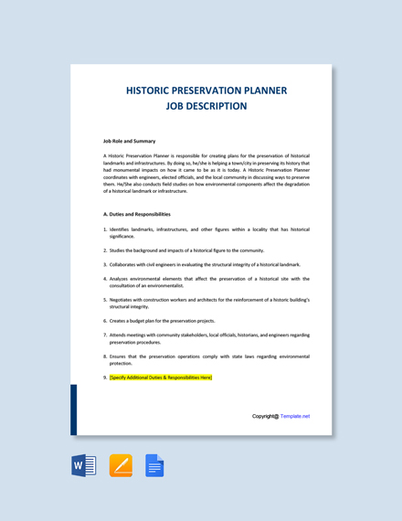 FREE Historic Preservation Planner Cover Letter Template - Word | Apple ...