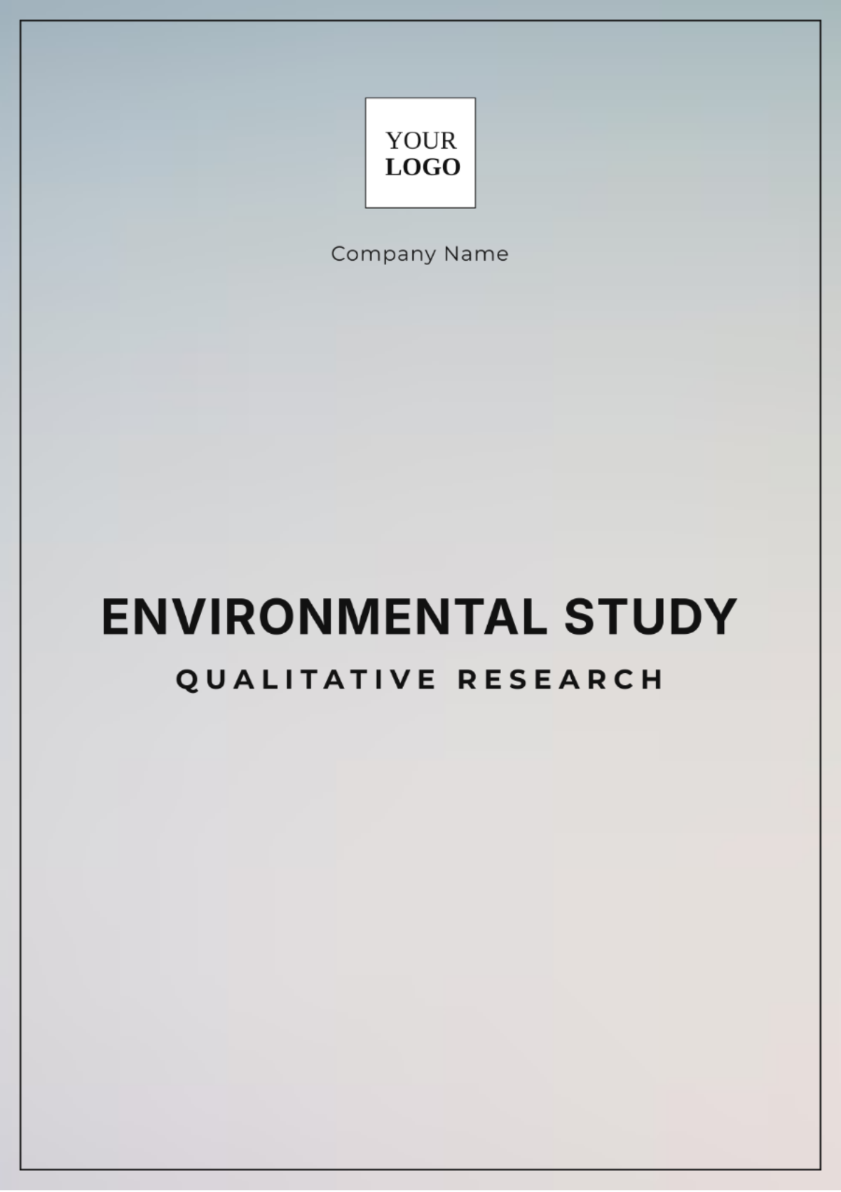 Environmental Study Qualitative Research Template - Edit Online & Download