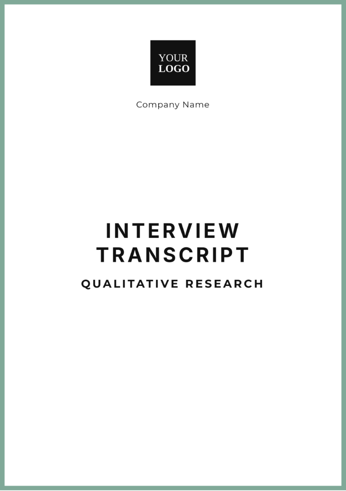 Interview Transcript Qualitative Research Template - Edit Online & Download