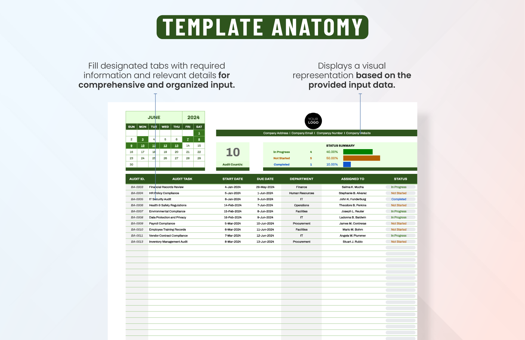 Administration Compliance Audit Schedule Template