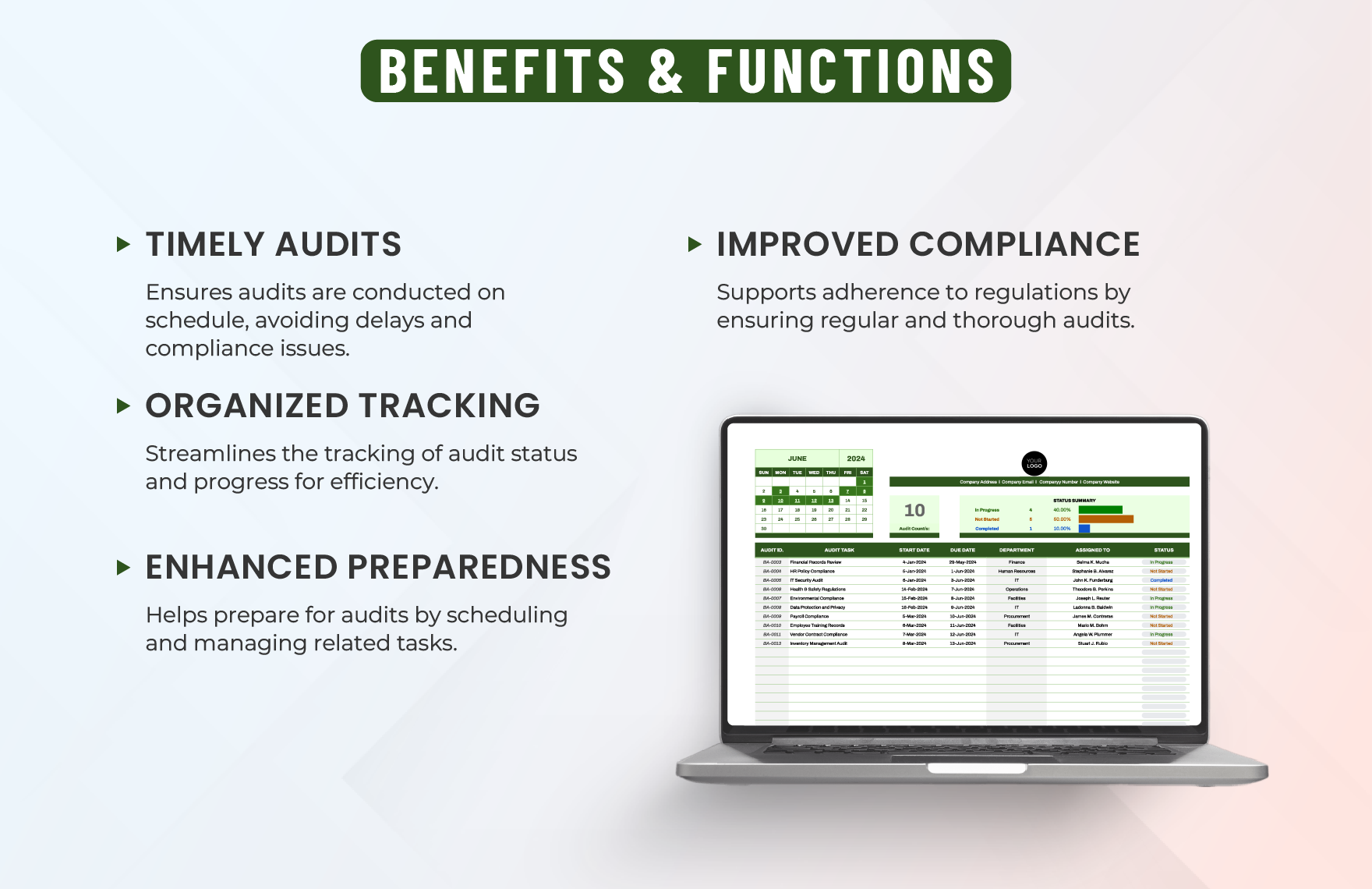 Administration Compliance Audit Schedule Template