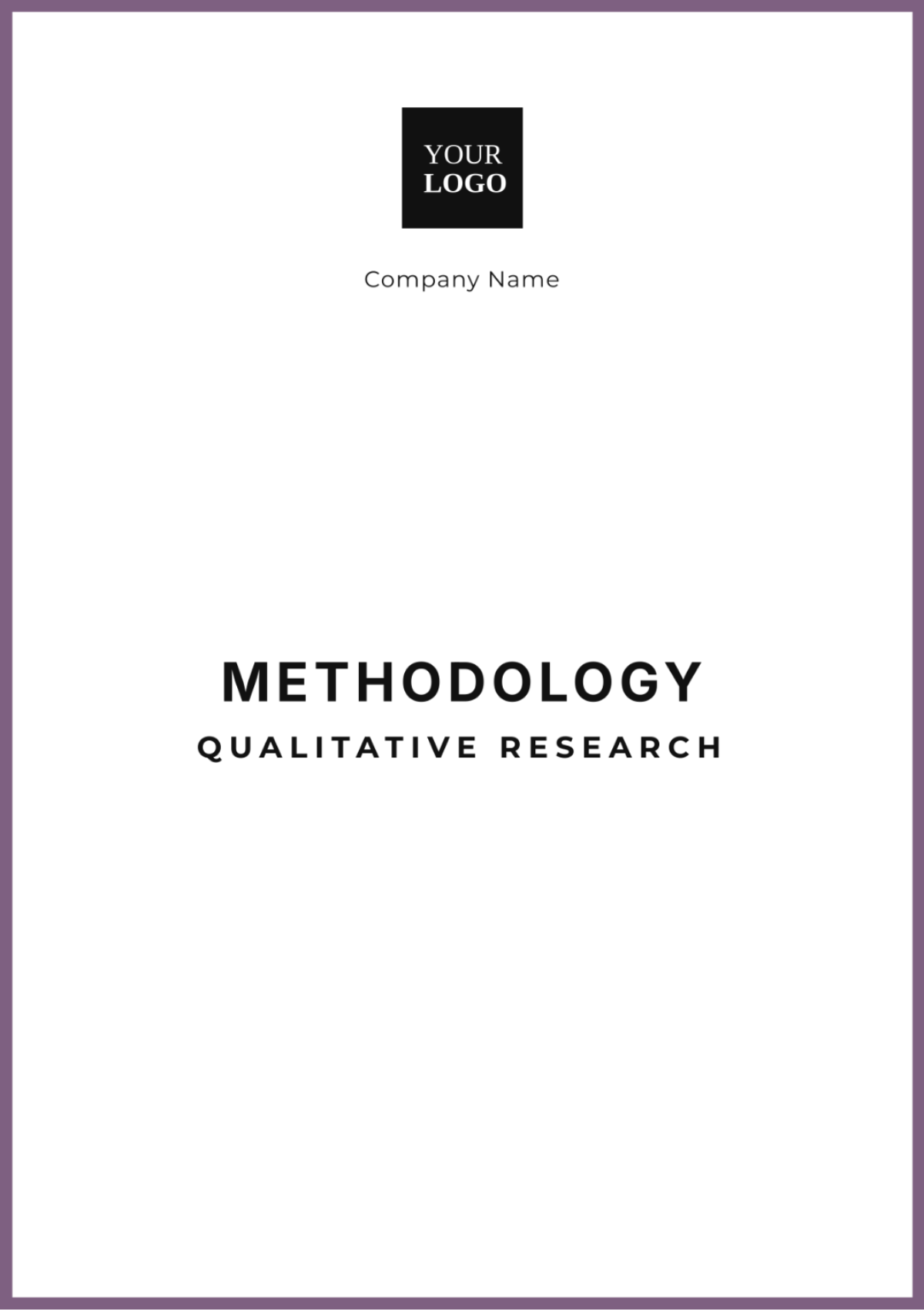 Methodology Qualitative Research Template - Edit Online & Download