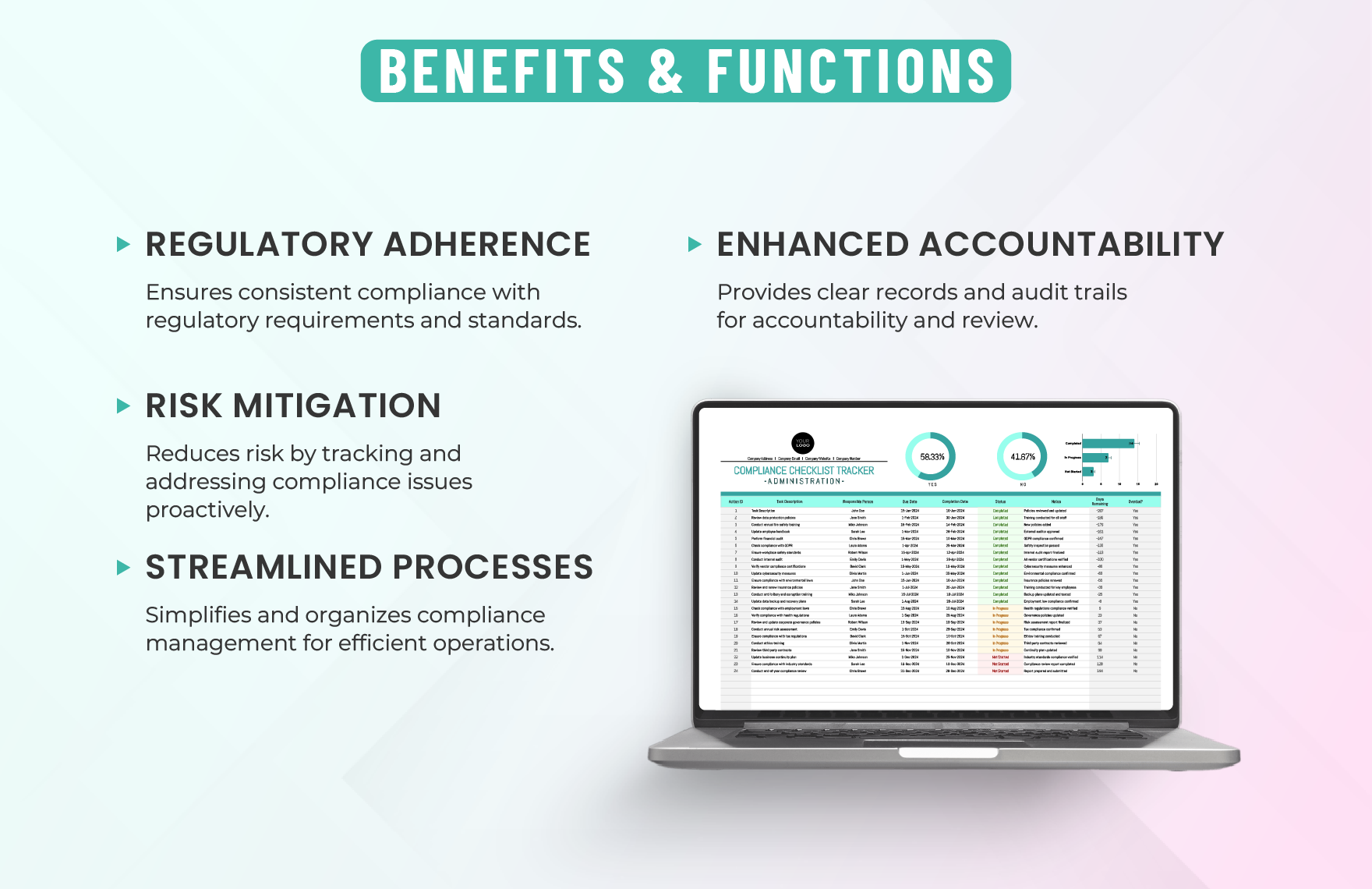 Administration Compliance Checklist Tracker Template