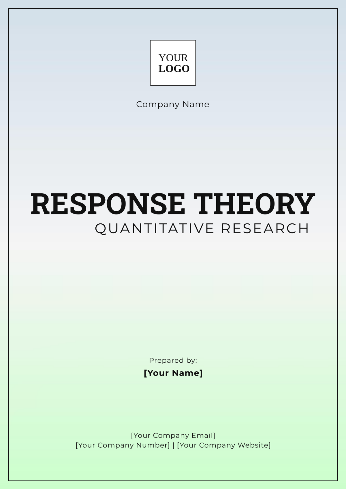 Response Theory Quantitative Research Template - Edit Online & Download