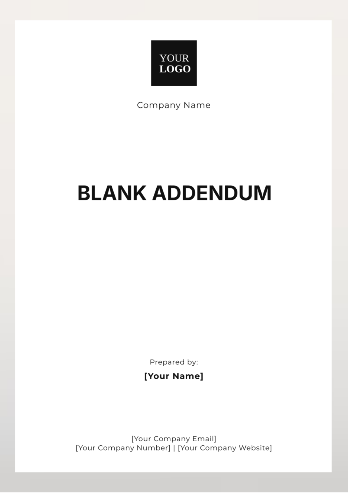 Blank Addendum Template - Edit Online & Download