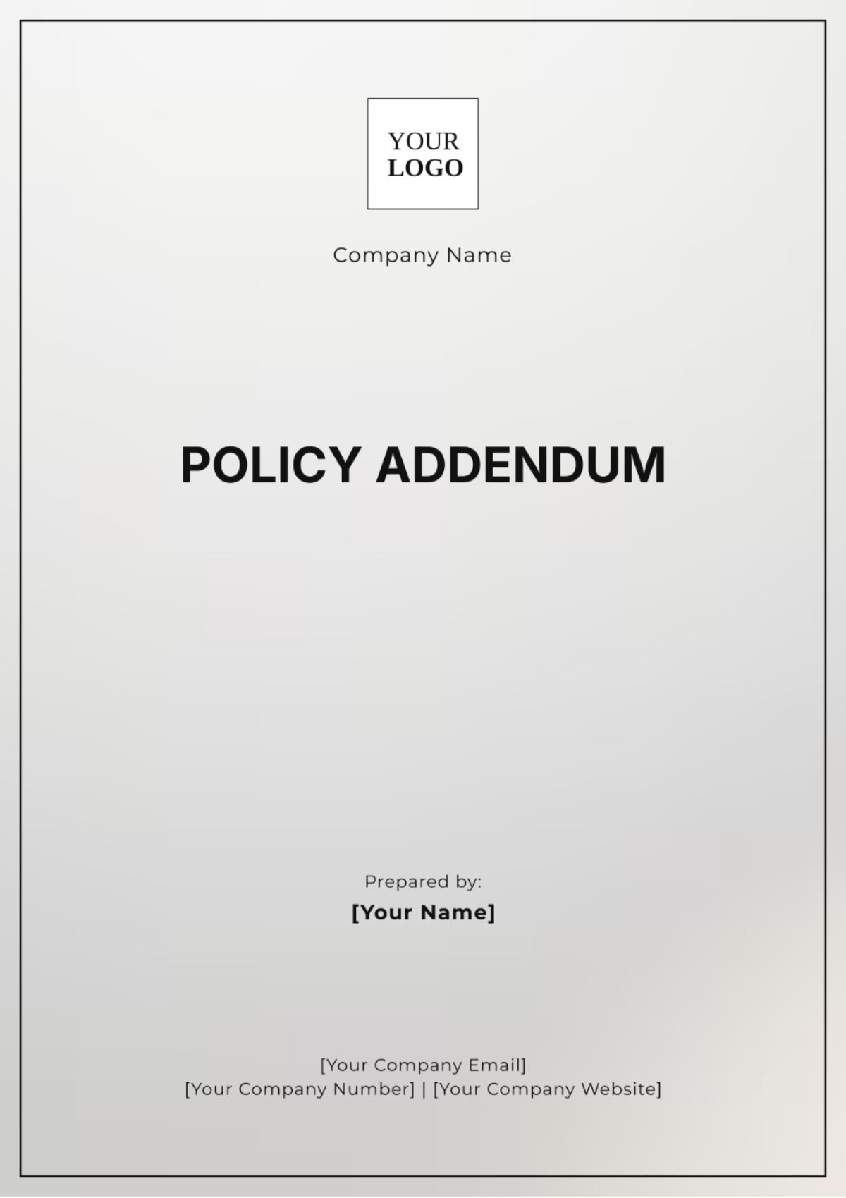 Policy Addendum Template - Edit Online & Download